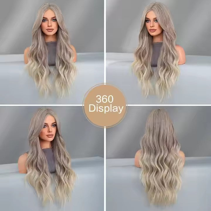 Natural Wave Long Wig in Ash Brown Blend