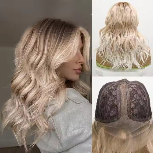 Ash Brown Short Wig with Soft Wavy Curls