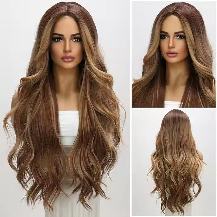 Fashion Wigs Synthetic Wigs Future Fiber Brown Highlights Dye Gradient